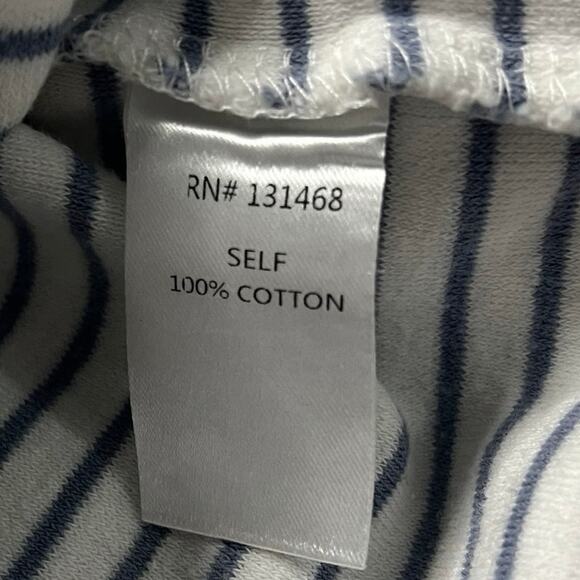 Fate | Breton Nautical Stripe Cotton Terry Sweatshirt | Blue & White | Medium - Picture 8 of 8